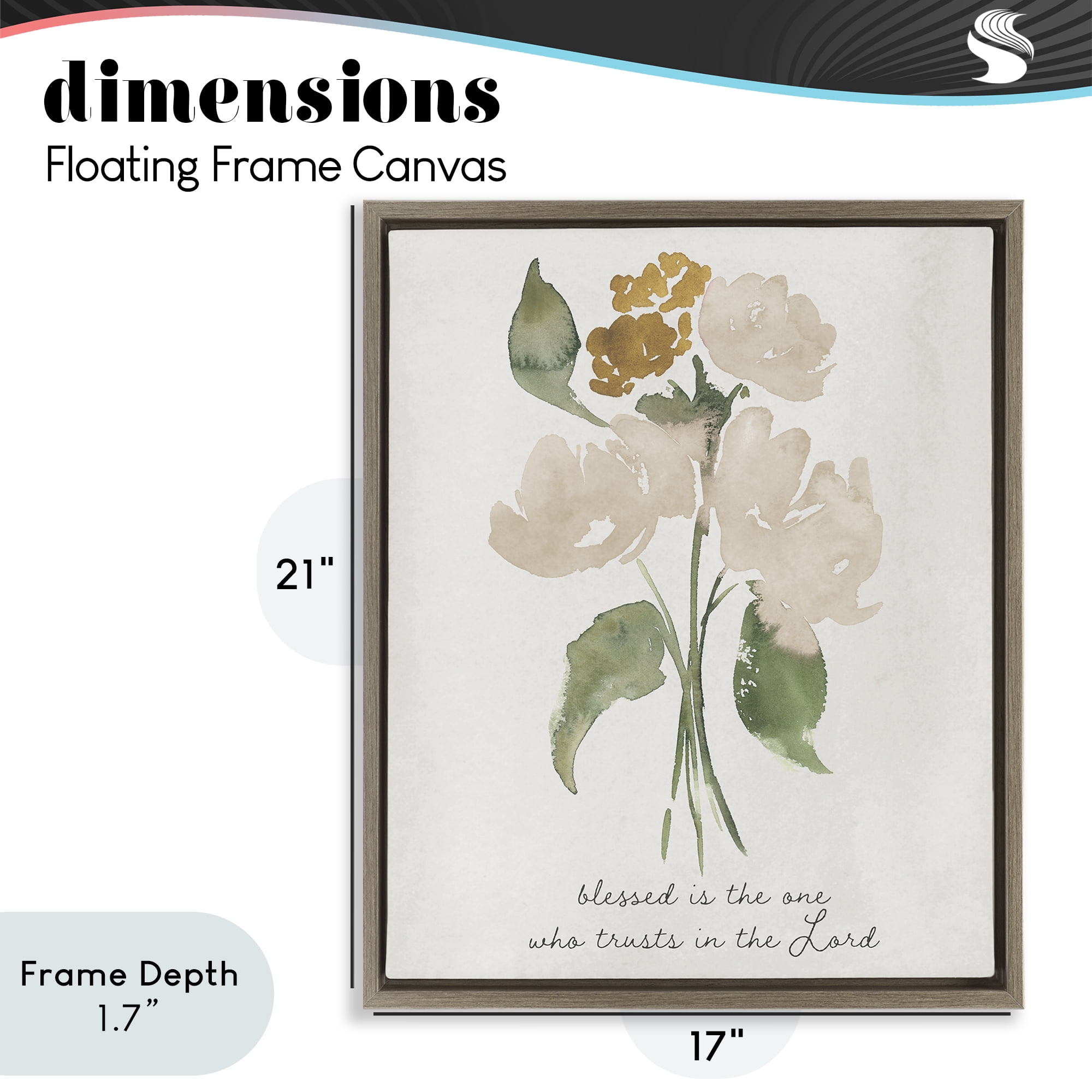 Stupell Industries Who Trusts In The Lord Flowers Brown Framed Floater Canvas Wall Art, design by Lucille Price