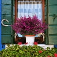 thumbnail image 2 of 8 Bundles Artificial Lavender Flowers,UV Resistant Faux Plastic Greenery Plants for Indoor Outside Hanging Plants Garden Porch Window Box Home Wedding Decor(Fuchsia), 2 of 5