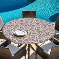 thumbnail image 6 of Purple Floral Round Tablecloth, Fitted Table Cover with Elastic for 55"-60" Round Tables, Spring Plants Flowers Vintage Rustic Table Cloth Outdoor Indoor Dinning Party Waterproof Tablecloths, 6 of 7