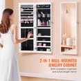 thumbnail image 2 of KFFKFF Mirrored Jewelry Storage, 42.52-Inch Height, Secure Jewelry Storage Cabinet with Full-Size Mirror, Can be Wall or Door Mounted, Jewelry Organizer with LED Lights Inside and Velvet Interior, 2 of 9