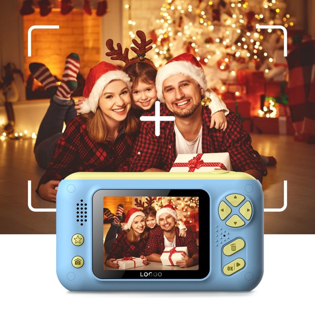 Cámara digital para niños de 3 a 10 años, regalo de cumpleaños de Navidad, cámara para niños pequeños de 2,4 pulgadas, 1080P, portátil, reversible, digital, de mano, con memoria de 32 GB