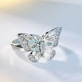 thumbnail image 4 of Women Fashion AAA Cz Butterfly Band 925 Silver Engagement Wedding Ring Size 6-10, 4 of 5