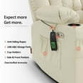 thumbnail image 6 of Lay Flat Dual Motor Power Lift Recliner with Massage and Heat for Petite Elderly, Infinite Position Lift Chair, Faux Leather (Small-Regular, Cream White), 6 of 10