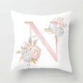 thumbnail image 1 of Pink Rose Covers Alphabet Gold Cushion Letters Throw Pillow, 1 of 2