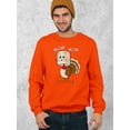 thumbnail image 3 of Thanksgiving Cat Meow Funny Hiding Turkey Crewneck Sweatshirt, 3XL, Orange, 3 of 6