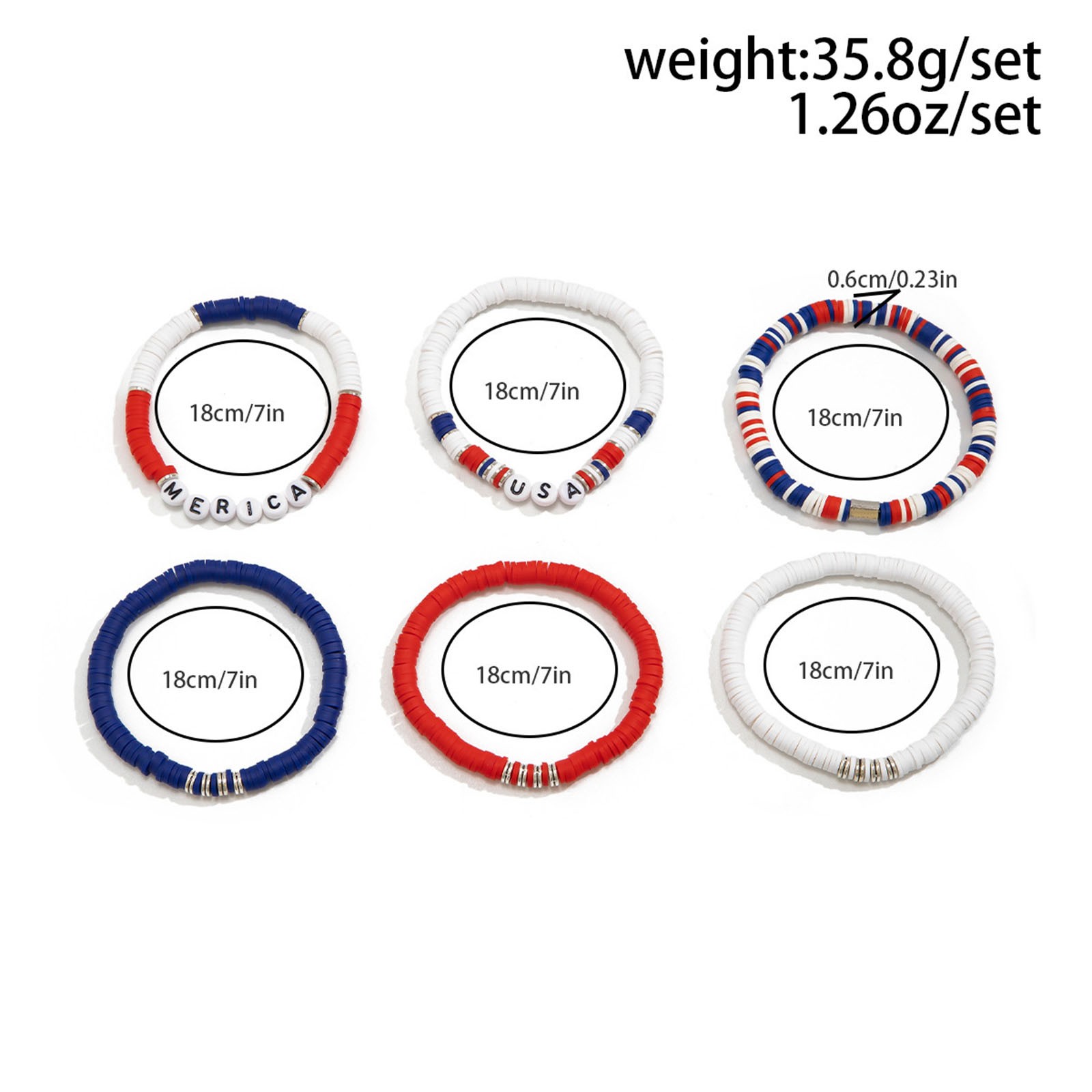 4th Of July Patriotic Bracelets Set For Women – Red White Blue Star Beads, Stretch, Stackable, Independence Day Gifts