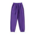 thumbnail image 3 of Ajziojiro Kids Girls Boys Warm Sweatpants Toddler Elastic Waist Fleece Lined Jogger Pants Teen Unisex Loose Trousers Fall Winter Sweat Bottoms Pants 4-12Y, 3 of 8