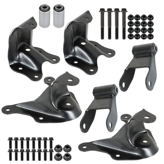 LABLT Leaf Spring Shackle and Bracket Kit 4 Piece Set Replacement For 1986- 1997 Ford Ranger Standard Cab Pickup
