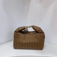 thumbnail image 3 of Bolsos estilo hobo casuales coreanos para mujer, bolsos y carteras de diseñador de lujo, novedad de 2023, en PU, decoración fruncida, bandolera pequeña, 3 of 5