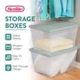 thumbnail image 3 of Sterilite 16 Pk Storage Tote Container, 56 Qt, Clear, Mindful Mint Lid, 3 of 6