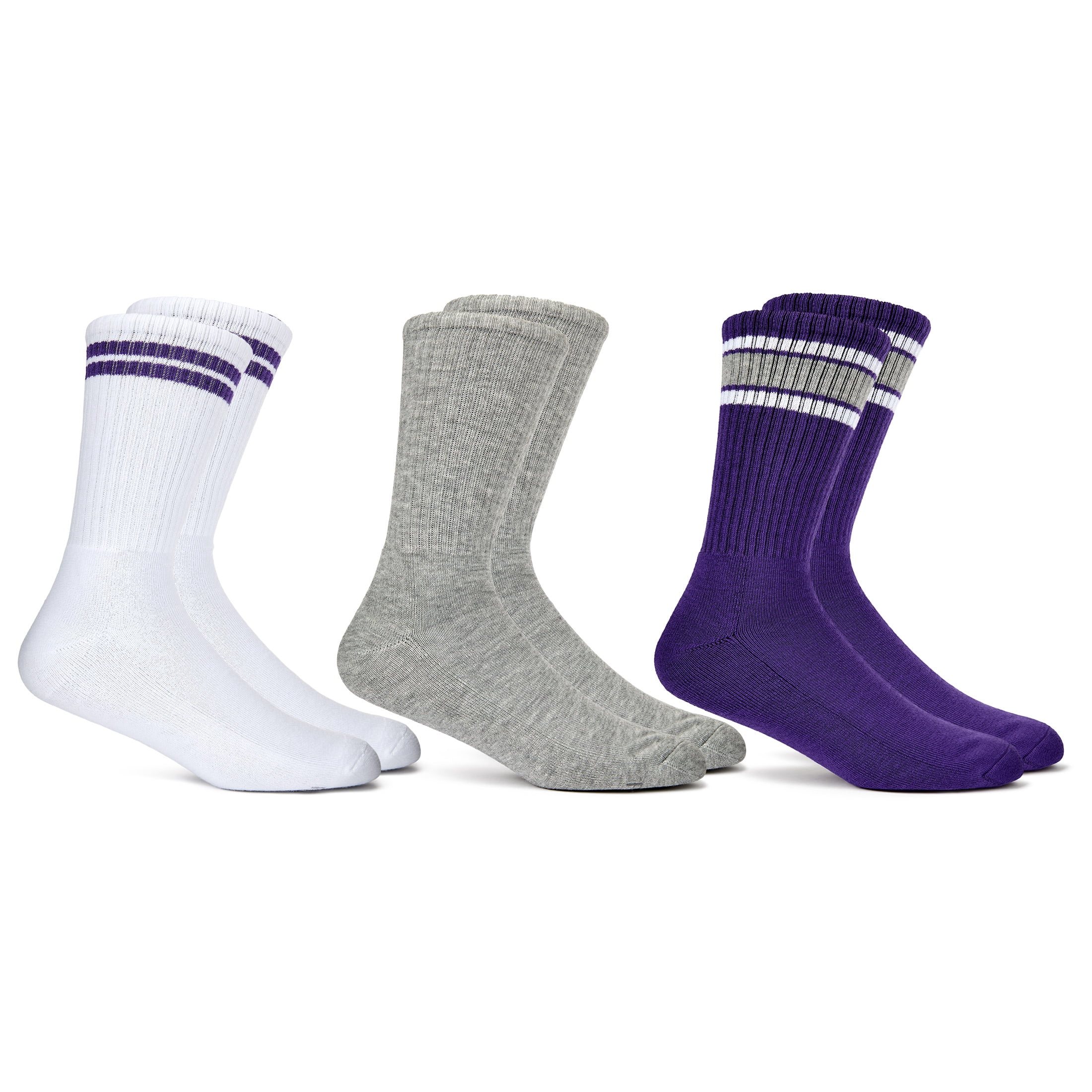 Fruit of the Loom Mens Gameday Crew Socks, 3-Pack, Sock Sizes 6-12