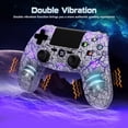 thumbnail image 4 of CHENGDAO Wireless Controller for P4/PC, with RGB Lighting, Double Shock, 6-Axis Gyro Sensor-White, 4 of 7