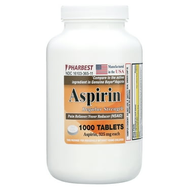 Pharbest Aspirin Regular Strength 325 Mg Uncoated Tablets, 1000 Ea