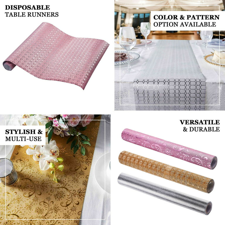 Efavormart 9Ft Glitter Paper Table Runner Roll, Disposable Table Runner  with Circle Pattern- Gold for Morden Stylish Wedding Party Holiday  Celebration