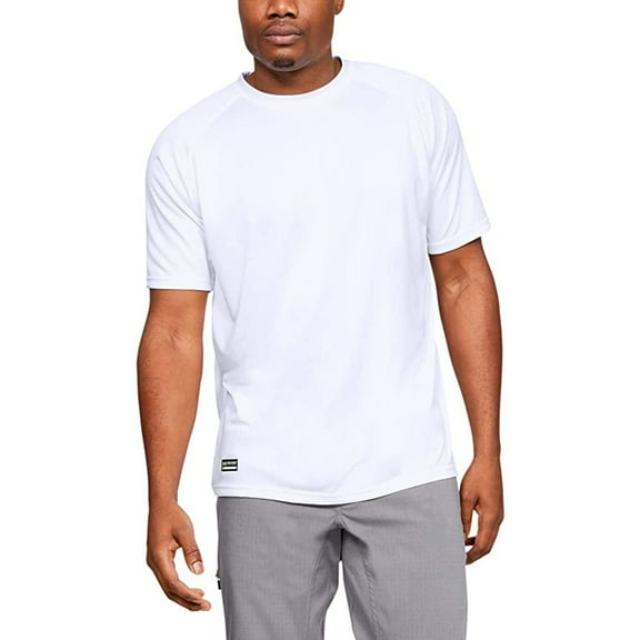 Under Armour Men's Tac Tech T Loose White Short Sleeve Shirt