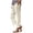 Beige, variant on Kaemgyyd Women's Pants Cotton Linen High Waist Ankle Length Pants Lightweight Side Slit Straight Leg Beach Vaction Clothes