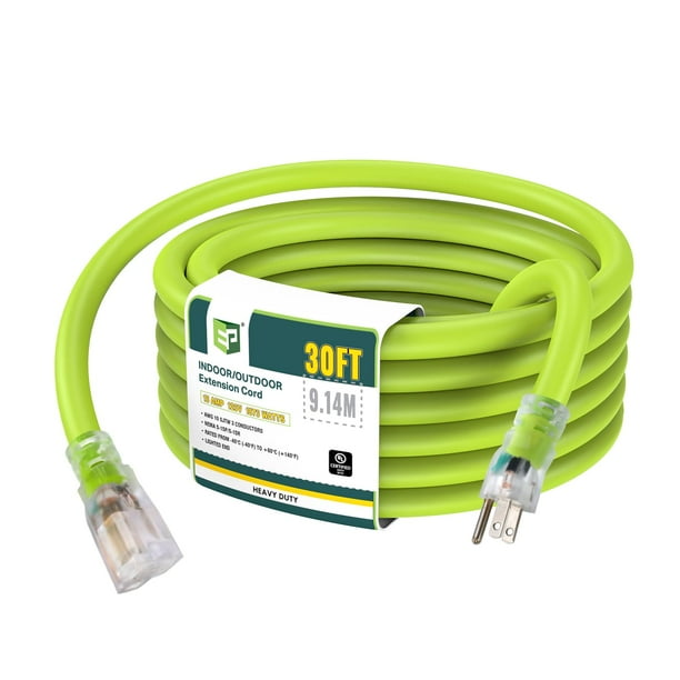 Cable de extensión EP de 30 pies iluminado para exteriores 10/3 SJTW 15A 125V