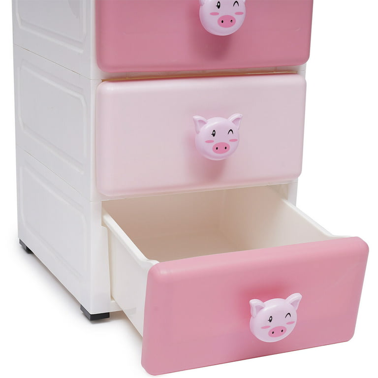 Pink Storage Bins & Boxes Plastic Storage Cabinet Plastic Storage Dressers  NEW