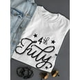 thumbnail image 3 of 4Th Of July In Cursive T-Shirt Women -Image by Shutterstock, Female x-Large, 3 of 4