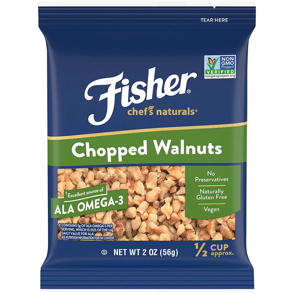 FISHER Chef's Naturals Chopped Walnuts, 2 oz, Naturally Gluten Free, No