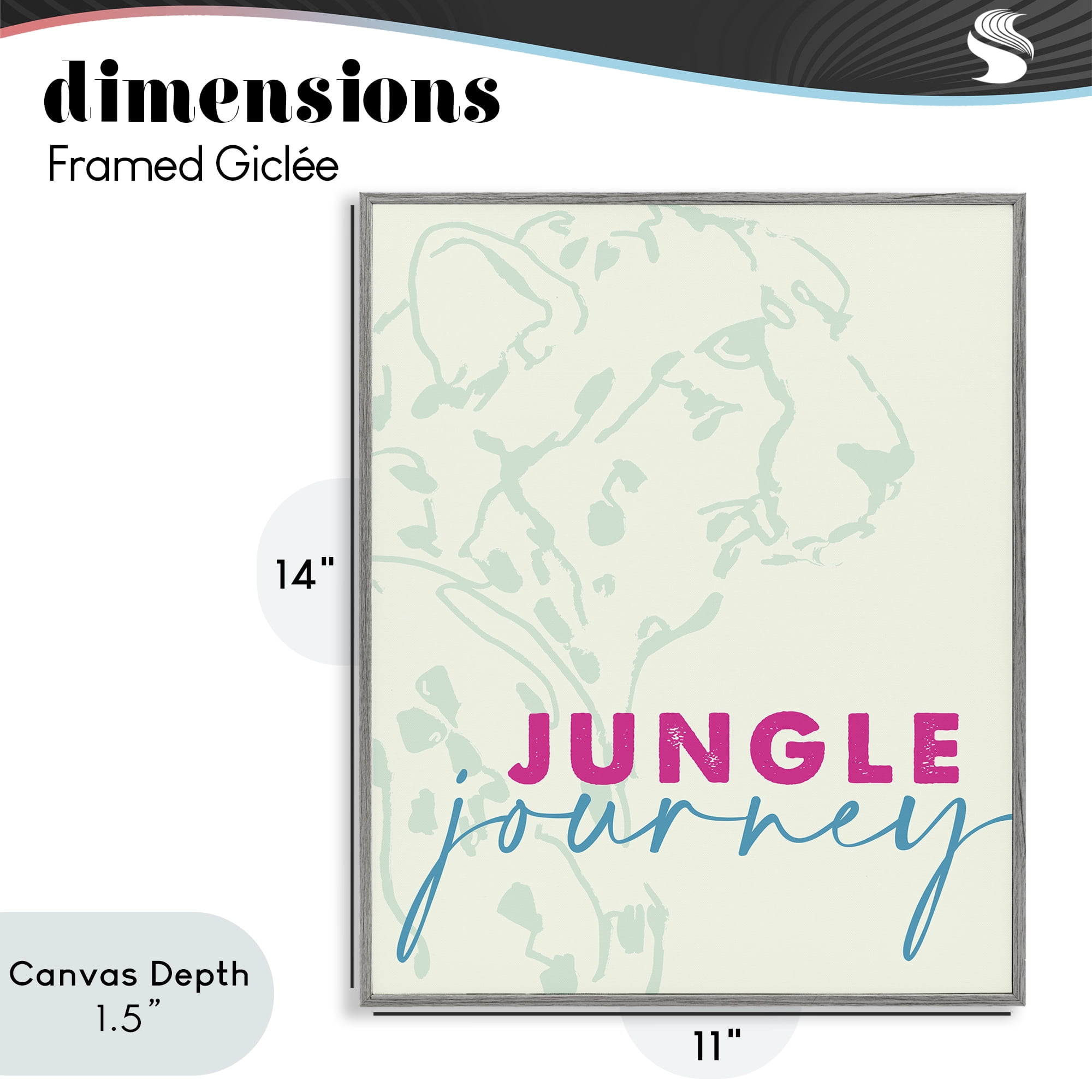 Stupell Industries Jungle Journey Cheetah Gray Framed Giclee Art, design by Lanie Loreth