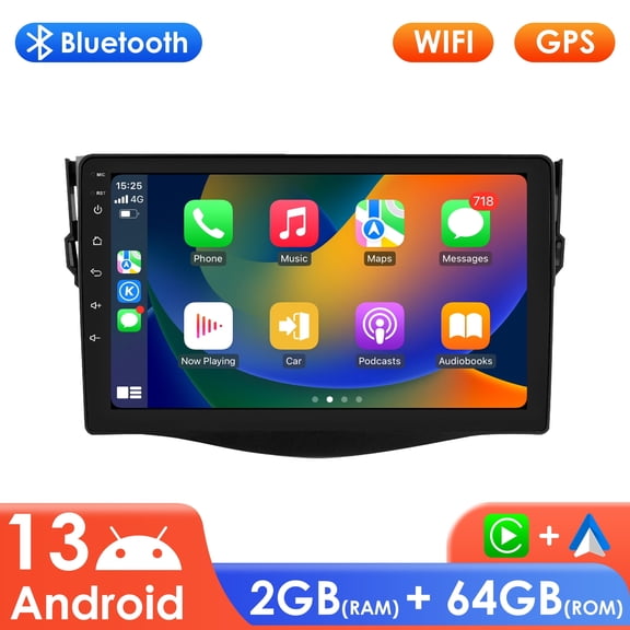 Hizpo Bluetooth Android 13 Apple CarPlay 2 32GB WiFi AUX Car Stereo Radio Head Unit Multimedia GPS Navigation Player In Dash For Toyota RAV4 2006 2007 2008 2009 2010 2012