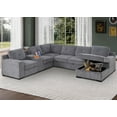 thumbnail image 5 of Hybition Modern Chenille Sofa Pull out Sofabed & Multifunctional Console-Grey, 5 of 9