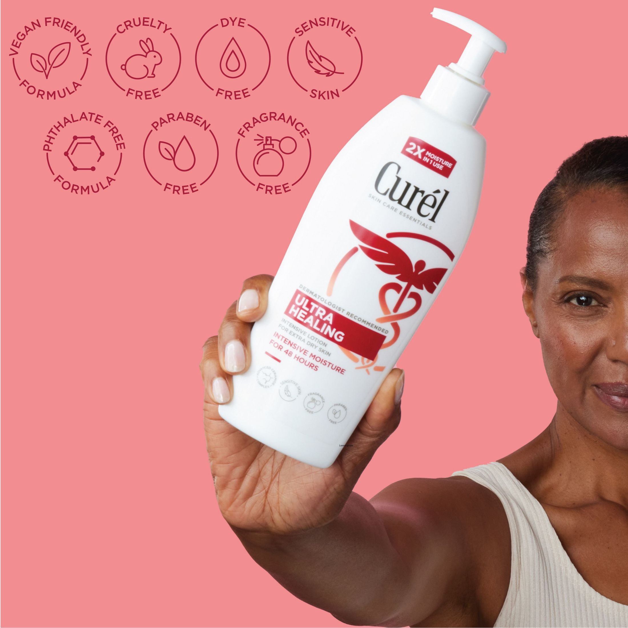 (4 pack) Curel Ultra Healing Intensive Fragrance-Free Lotion, Extra-Dry Sensitive Skin Moisturizer, 20 fl oz