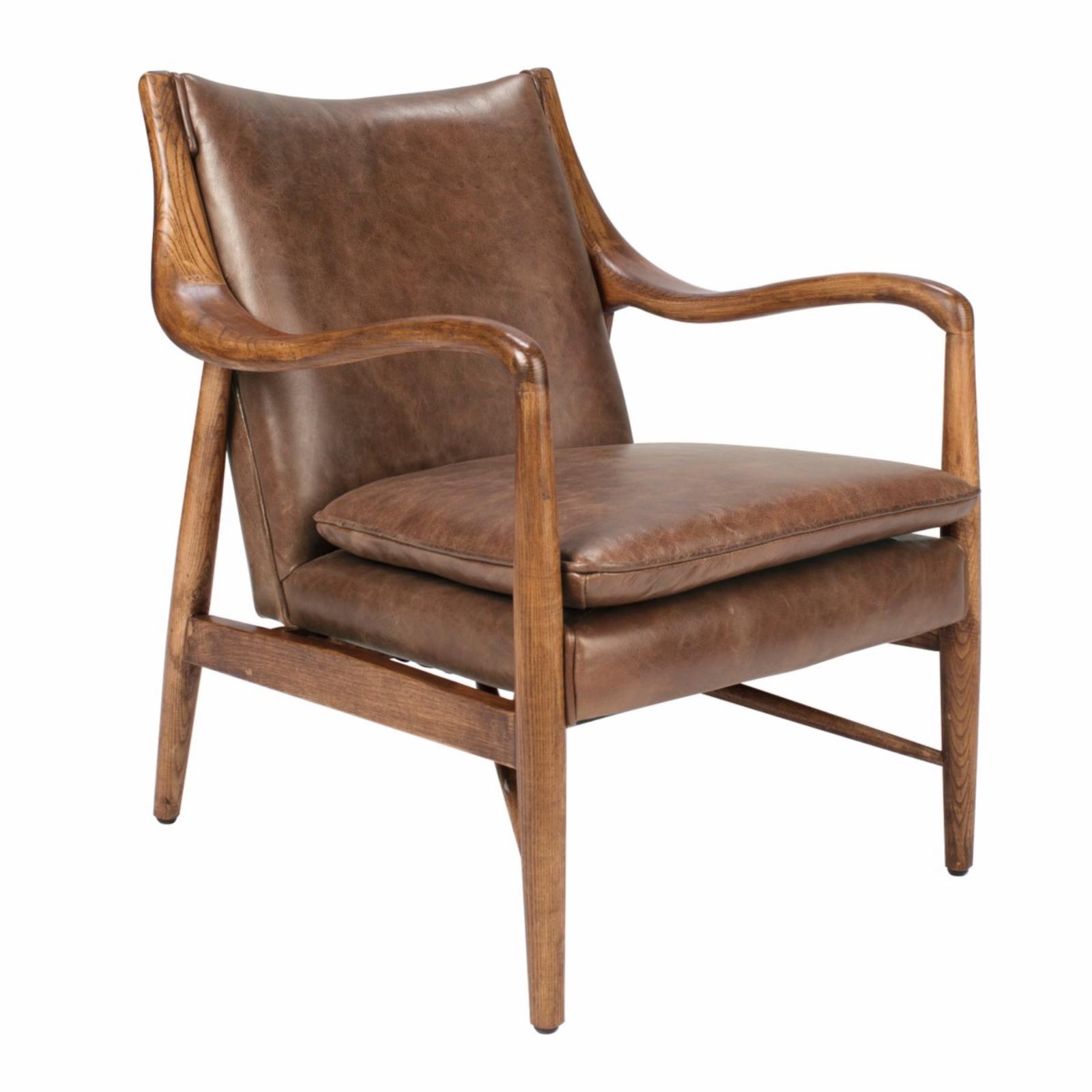 Kosas Home Kareem Leather Club Chair - Walmart.com