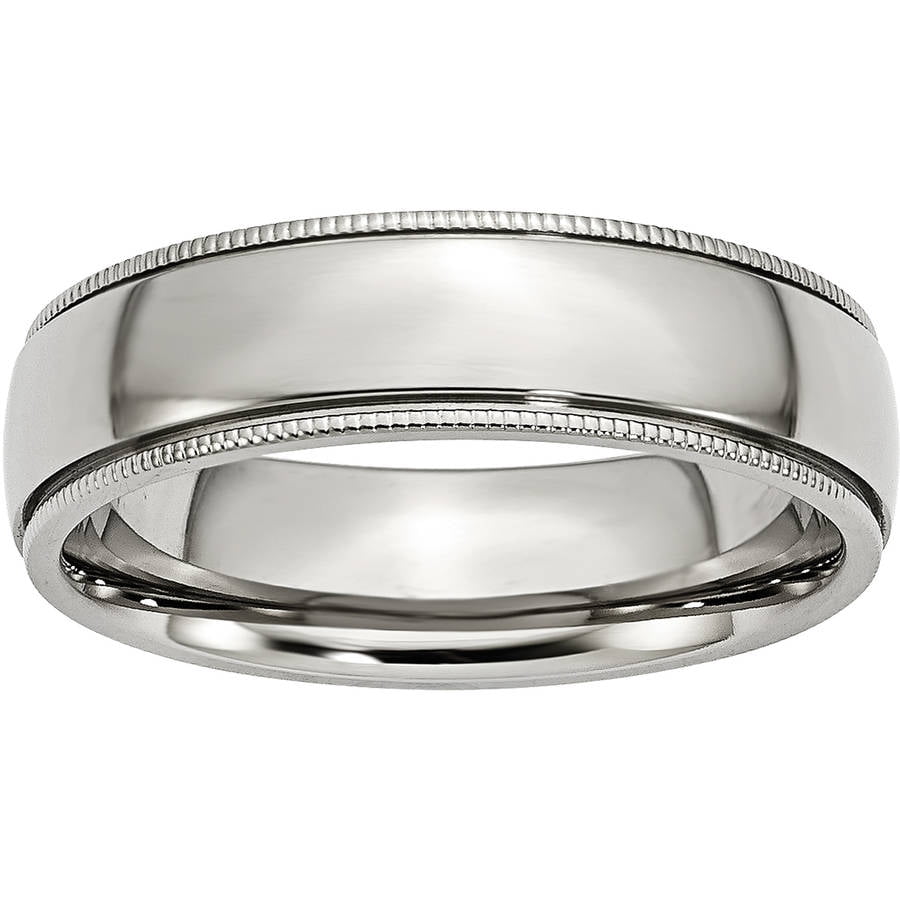 Titanium Grooved and Beaded 6mm Band Fine Jewelry Ideal Gifts For Women