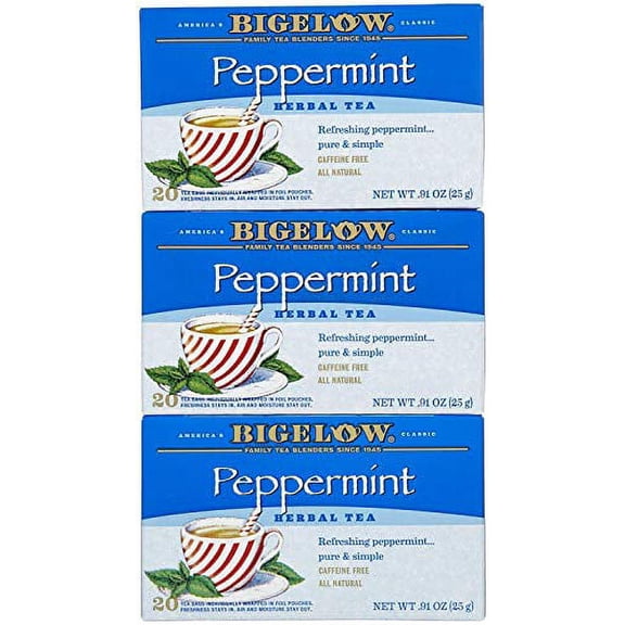 Bigelow Tea, 20 Bags - Purely Peppermint (3 Pack)