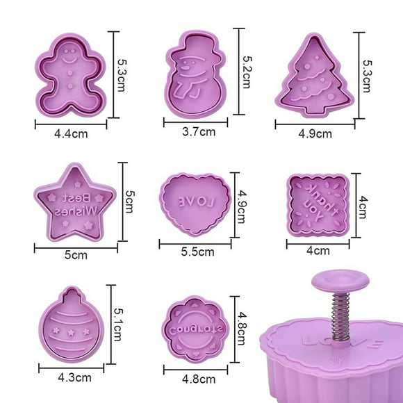 8 Pcs Christmas Cutters Biscuit Cutters Plastic Cutters Children's Stamp Festival Cutter Set for Biscuits Chocolate