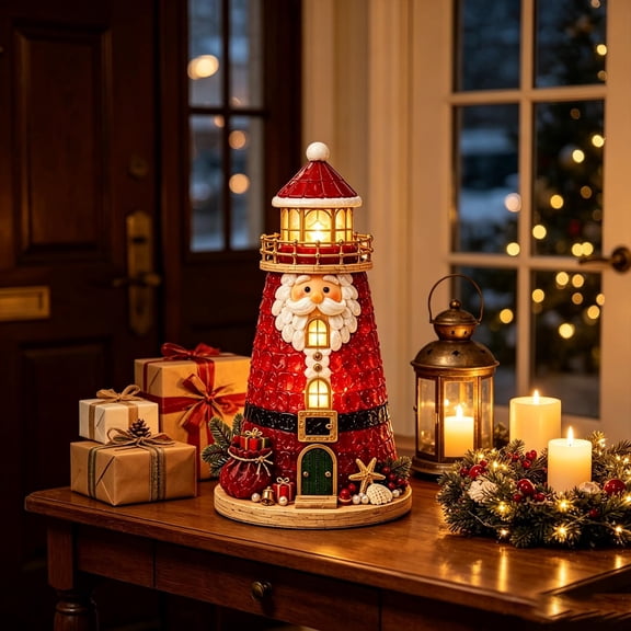 3D Lighthouse DIY KIT,Sea Glass Holiday Craft Decor , Beginner Friendly, Tabletop Holiday Display
