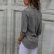 thumbnail image 4 of ICHUANYI Clearance Womens Ladies Chiffon Long Sleeve V-Neck Lapel Solid Color Blouses Summer Casual Tops(Gray, S) ICHUANYI WER2023080817088, 4 of 6