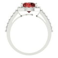 thumbnail image 4 of 1.86ct round cut red natural garnet 18k white gold halo Bridal Wedding Engagement Promise Anniversary Ring for Women size 10.5, 4 of 7