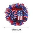 thumbnail image 3 of 4Th of July Mesh Wreath, for Front Door, Memorial Day Red, White and Blue Ribbon Wreath for Indoor and Outdoor, Holiday Decor Summer Party Decor A, 3 of 3