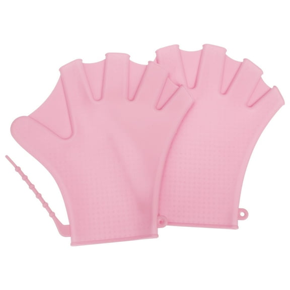Swimming Gloves Mens Webbed Finger Gym for Practicing Hand Cover Pool Aldult Aerobic Pink Silica Gel Fitness Man