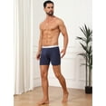 thumbnail image 4 of DARING DIVA Men's Stretch Waistband Boxer Brief Comfortable Solid Underwear 30 Dark Blue, 4 of 6