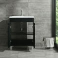 thumbnail image 2 of Wonline 20" Small Bathroom Vanity with Sink Bathroom Cabinet Sink Black Wood Storage with Undermount Vessel Sink Faucet, 2 of 6