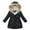 Black, variant on Esaierr 3-12 Years Girls Hooded Jackets for Toddler Kids,Fall Winter Cotton Thickened Coat Warm and Comfy Glossy Puffer Outerwear