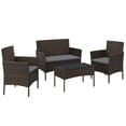 thumbnail image 1 of SONGMICS Patio Furniture Set, Outdoor PE Rattan Conversation Sets, Brown and Gray UGGF004G01, 1 of 6