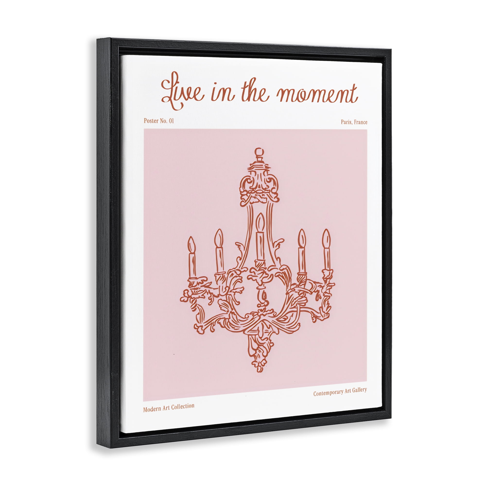 Stupell Industries Live In The Moment Chandelier Black Framed Floater Canvas Wall Art, design by The Prints Vibe