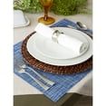 thumbnail image 4 of Contemporary Home Living Rectangular Tweed Placemats - 19" - Navy Blue - Set of 6, 4 of 6
