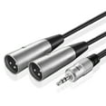 thumbnail image 1 of 3.5mm TRS to XLR Adapter Cable (6FT) - Male to Male Stereo XLR Pinout Breakout Y Adapter Splitter Dual XLR to 3.5mm 1/8" TRS Auxiliary AUX Headphone Audio Jack Plug Converter Wire Cord, 1 of 5