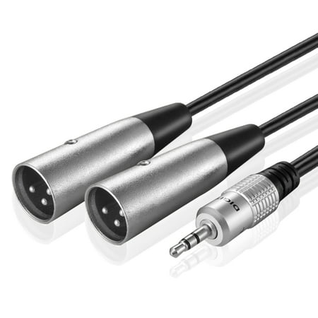 3.5mm TRS to XLR Adapter Cable (6FT) - Male to Male Stereo XLR Pinout Breakout Y Adapter ...