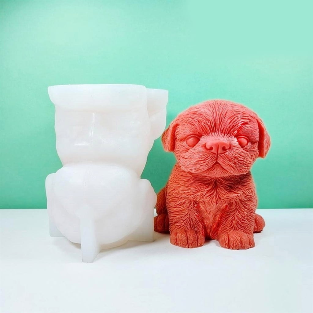 WINDLAND Dog Ornaments Dripping Glue Mold Diy Gypsum Ornaments Aromatherapy Candle Mold