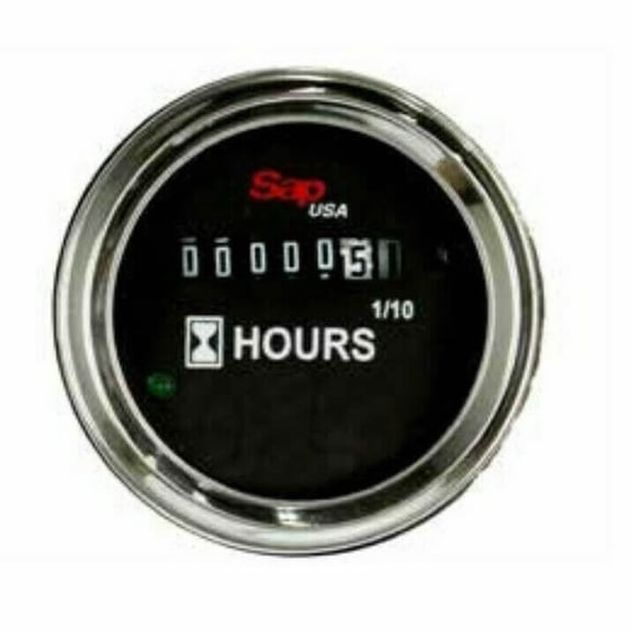 Hour Meter 2" Round Gauge, 10v to 24v for Trucks, Pumps, Boats, Generators NEW