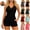 Black, variant on pstuiky Swimsuit for Women Solid Color Crew Neck Adaptable Two Piece Bathing Suits Women's Swimwear Workout Two-Piece Sets Chest Support with Boy Shorts Swimming Suits