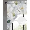 thumbnail image 2 of White Floral Swag Valances for Windows, Small Curtains Drapes, Botanical Garden Florals Blossom Motif Kitchen Window Curtains Over Sink Window Treatment Valance for Bedroom/Bathroom 56"x36", 2 of 5