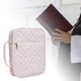 thumbnail image 1 of Estuche de transporte con asa para Biblia, organizador multifunción, protector para Biblia, ideal para mujeres, niñas, madres y viajes. Flor rosa, 1 of 9